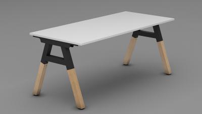 Desk with return in metal legs
