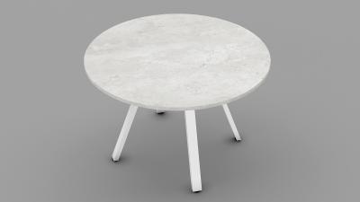 Round meeting table with steel legs