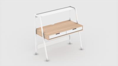 Home office desk with drawers and steel frame