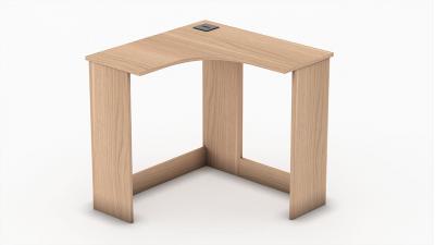 Corner desk-One cable port in the corner