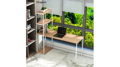 Desk with bookshelves and metal legs