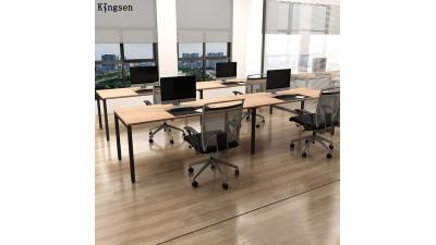 China office desk with Metal feet China office furniture wood frame desks for 2 people
